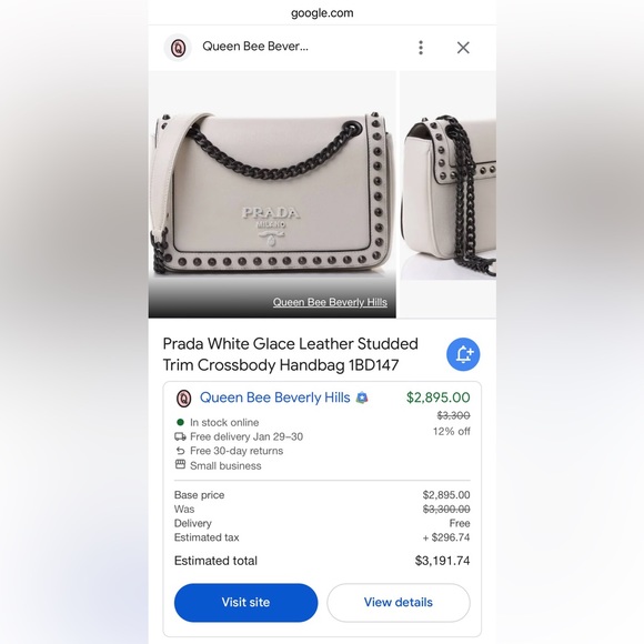 Prada Glace Calfskin Studded Crossbody⭐️❤️ - Picture 16 of 16